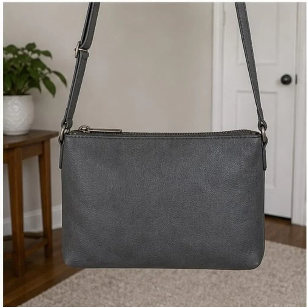 Blush Suede Crossbody Bag